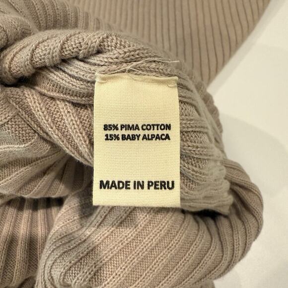 Oyun Studio Ribbed Knit Column Dress Size XS/S Pima Cotton Baby Alpaca Peru - Picture 16 of 16